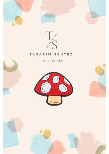 Rozet Silikon Broş Mantar Mushroom Amanita Yaka Çanta Kıyafet Şapka Aksesuar
