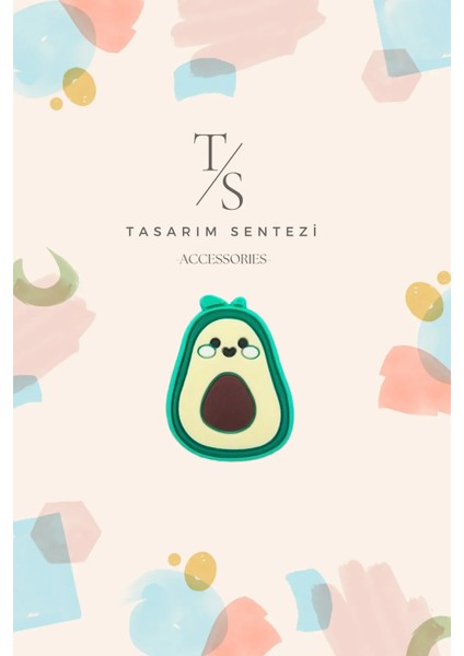 Rozet Silikon Broş Avokado Meyve Tropik Yaka Çanta Kıyafet Şapka Aksesuar