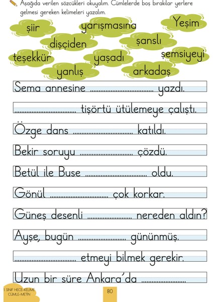 Ilkokul 1. Sınıf Kaynak Kitapları Serisi / Hece-Kelime-Cümle-Metin Kitabım (Yeni Müfredat) fiyatları