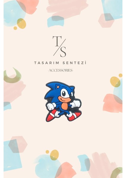 Rozet Silikon Broş Sonic Kirpi The Hedgedog Oyun Film Yaka Çanta Kıyafet Şapka Aksesuar