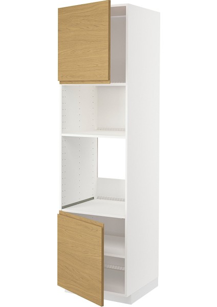 Metod Fırın-Mikrodalga Fırın Boy Dolabı Voxtorp Meşe Görünümlü 60X60X220 cm 2 Kapaklı