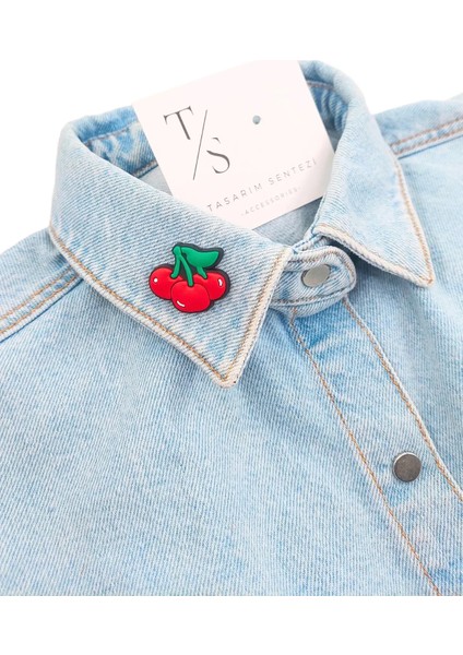 Rozet Silikon Broş Kiraz Meyve Yaka Çanta Kıyafet Şapka Aksesuar fiyatları