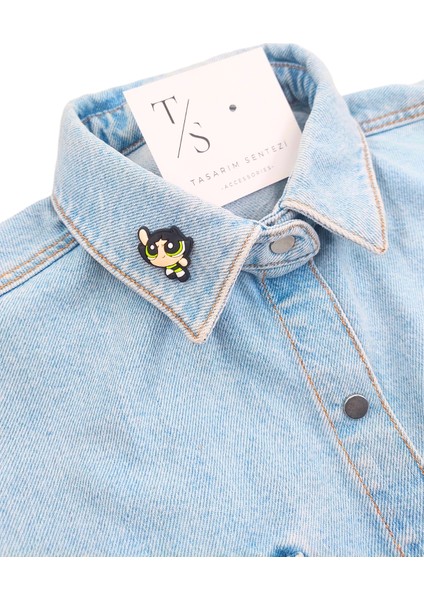 Rozet Silikon Broş Powerpuff Girls Buttercup Çizgi Film Yaka Çanta Kıyafet Şapka Aksesuar fiyatları