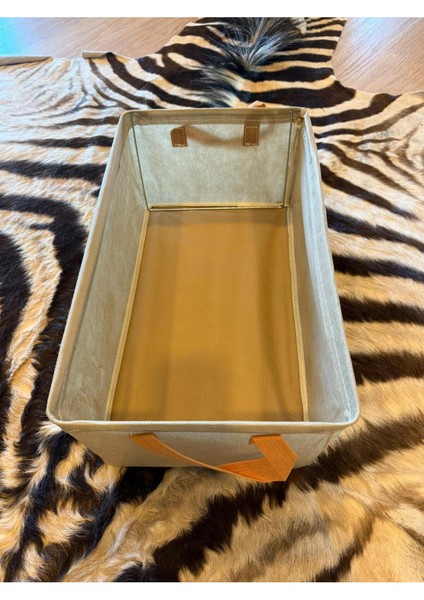 Bej Demir Destekli Çok Amaçlı Raf Seti 2'li, 47X28X20 cm