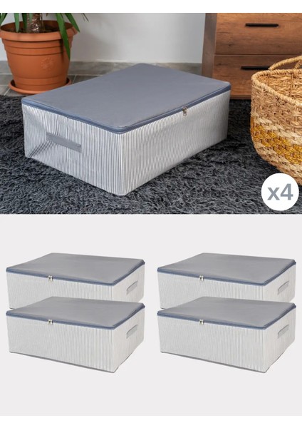 4'lü Mega Boy Baza Altı Bavul Iç Düzenleyici, 75X40X20, Gri