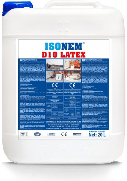 Isonem D 10 Latex Aderans Arttırıcı, Yüzey Astarı, Jel Beton Astarı, Su Bazlı fırsatları