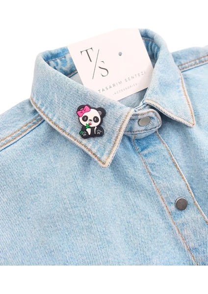 Rozet Silikon Broş Sevimli Panda Çiçekli Yaka Çanta Kıyafet Şapka Aksesuar fiyatları