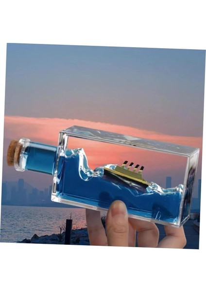 Dekoratif Şişe Içinde Batmayan Gemi Titanic ve Buzdağı Maketi - Sevgiliye Hediye Ofis & Ev Aksesuarı fırsatları