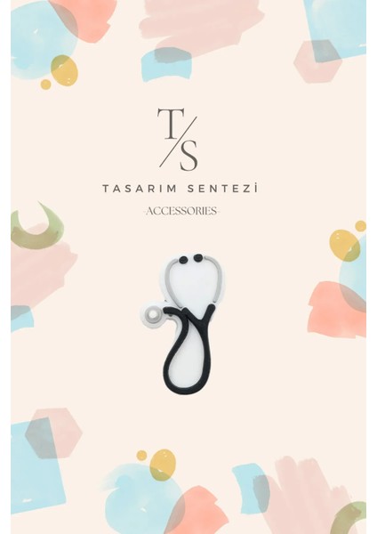 Rozet Silikon Broş Steteskop Sağlık Hemşire Doktor Yaka Çanta Kıyafet Şapka Aksesuar