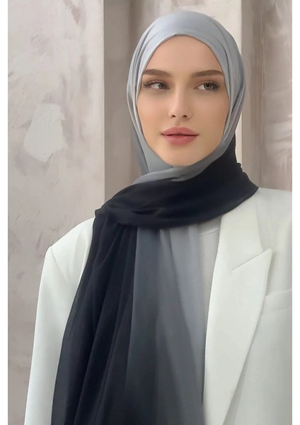 Siyah Arwella Degrade Dubai Ipeği Şal