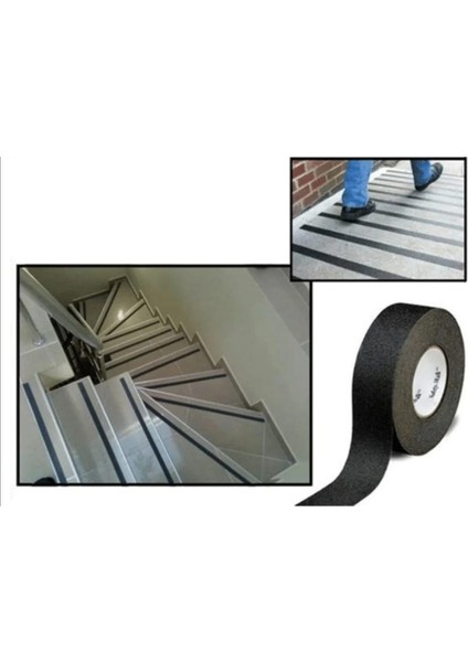 Kaydırmaz Bant-Merdiven ve Zeminler Için Siyah Güvenlik Bandı(Anti Slip Bant) 15 Metre 2,5 cm