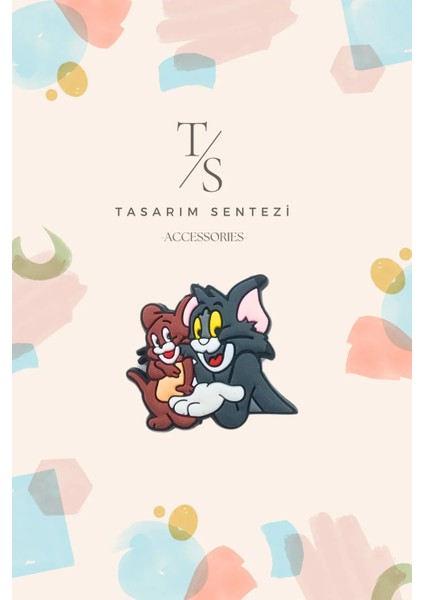 Rozet Silikon Broş Tom ve Jerry Çizgi Film Yaka Çanta Kıyafet Şapka Aksesuar
