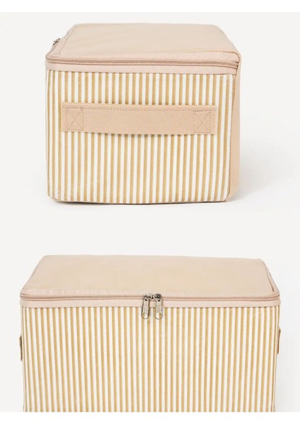 Çizgili 2'li Mini Hurç Seti, Baza ve Dolap Içi Organizer, 30X20X15 cm