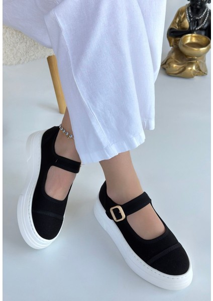 Lunni Siyah Keten Spor Ayakkabı fırsatları