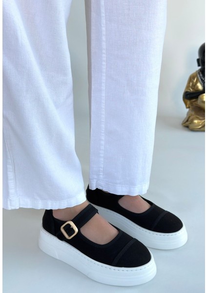 Lunni Siyah Keten Spor Ayakkabı indirimleri