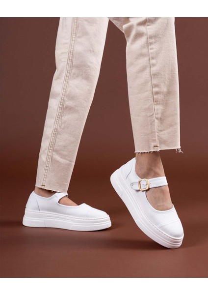 Lunni Beyaz Keten Spor Ayakkabı modelleri