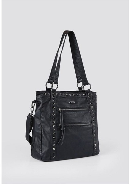 Çetya Siyah Cilt Omuz Çantası