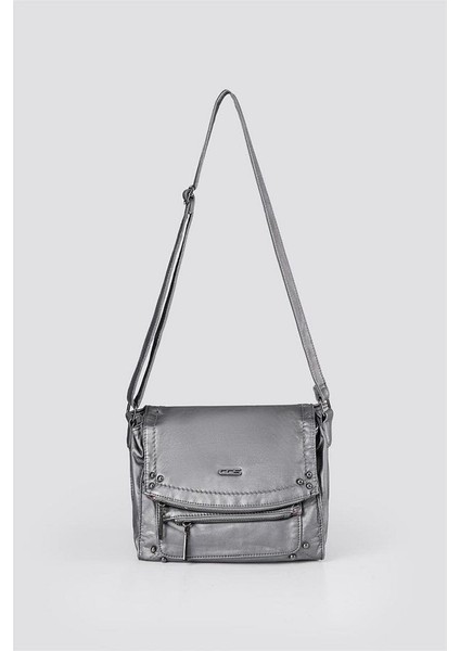 Witer Gri Cilt Omuz Çantası