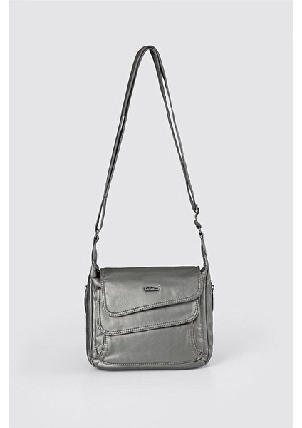 Jelli Gri Cilt Omuz Çantası