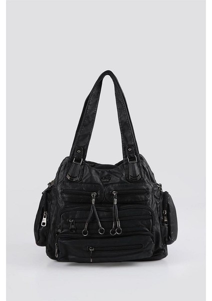 Miver Siyah Cilt Omuz Çantası