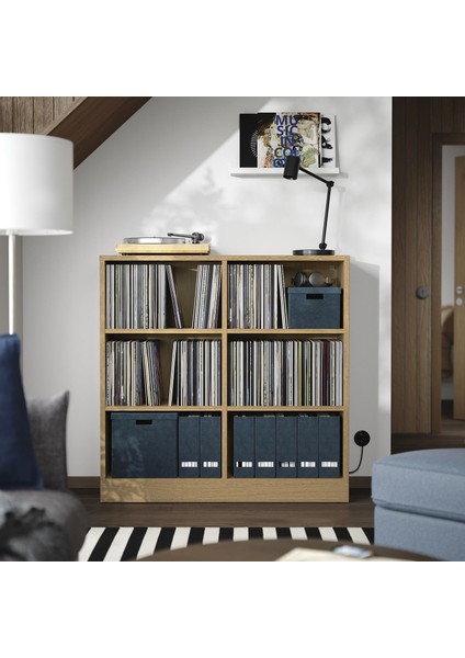 Tonstad Açık Dolap Meşe Kaplama 121X37X120 cm modelleri