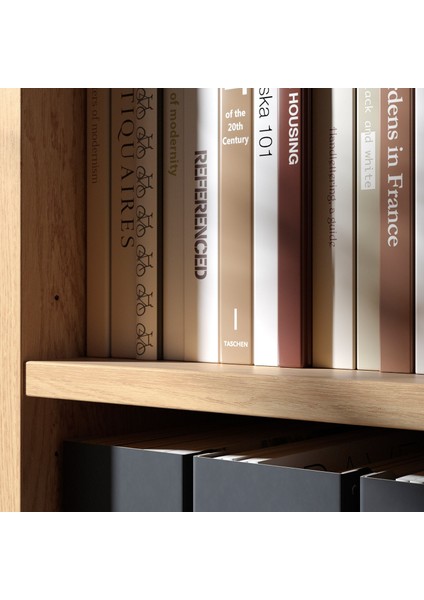 Tonstad Açık Dolap Meşe Kaplama 121X37X120 cm fırsatları