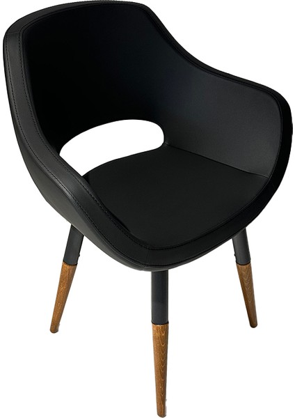 Yarı Ahşap Metal Ayaklı Deri | Mutfak ve Salon Uyumlu, Ofis, Çocuk Odası Çalışma Sandalyesi Monaco fiyatları