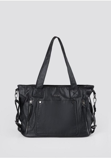 Lonti Siyah Cilt Omuz Çantası