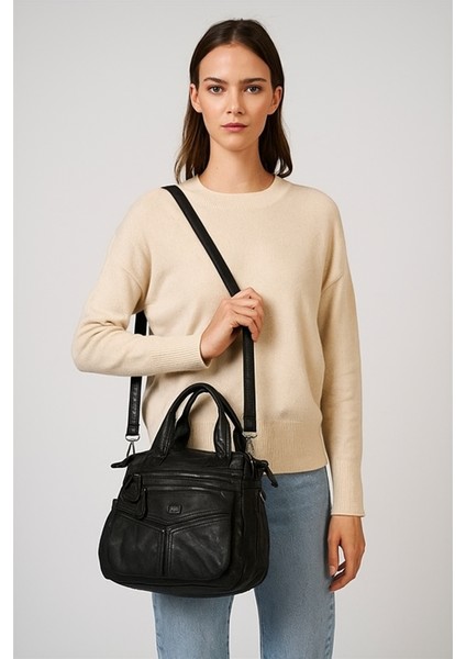Sevva Siyah Cilt Omuz Çantası fırsatları