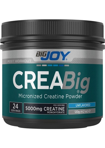 Creabig Kreatin (Creatine Monohidrat) 120 gr – Mikronize – Aromasız – 24 Servis