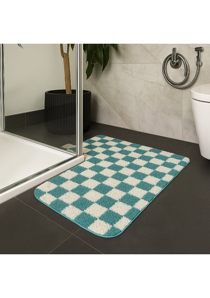 Dama Desenli Köşe Paspası Chess Koleksiyonu 80X80 cm