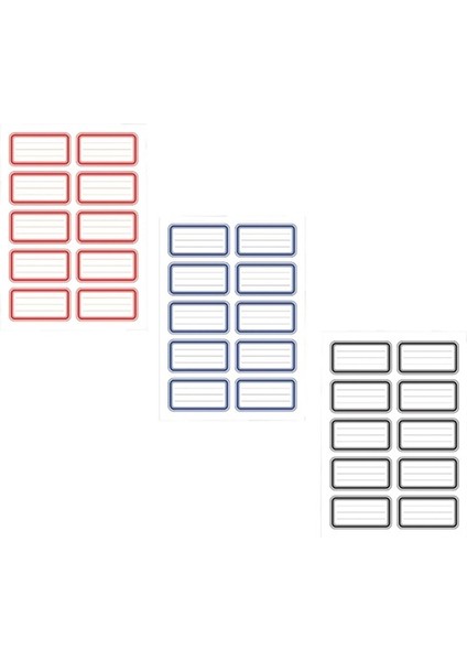 Okul Etiketi Düz Desen 3 Lü - 3 Paket