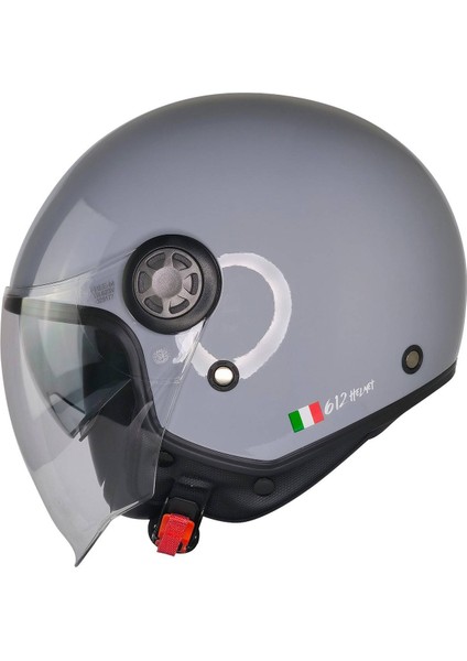 Motosiklet Yarım Kask Güneş Vizörlü Ece 22.06 Motor Kaskı Nardo Gri