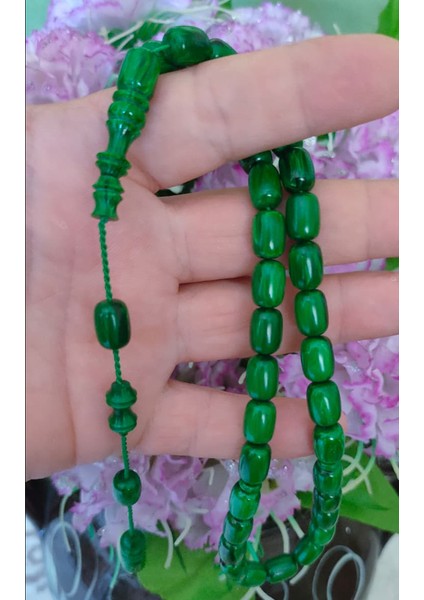 Kanayan Bağa Yeşil Tesbih - 10X8 mm Oval Kesim- Sistem Püsküllü - Koleksiyonluk & Gündelik Kullanım fiyatları