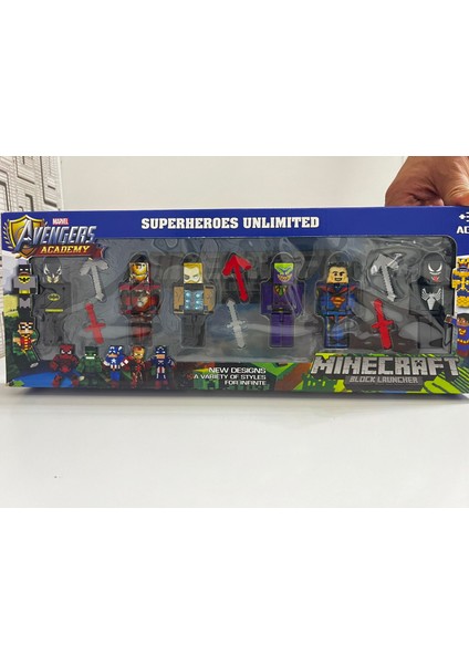 Oyuncak Mınecraft 12 Parça Joker-Süperman-Venom-Ironman-Thor-Batman 12 Parça Oyuncak fırsatları