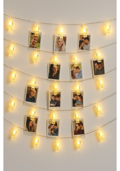 20 Ledli Mandal Işık Zinciri 3 Metre – Fotoğraf ve Kart Askısı, Dekoratif Aydınlatma fırsatları