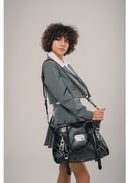 Tiven Siyah Cilt Omuz ve Kol Çantası