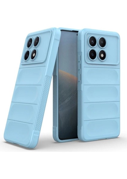 Poco X6 Pro Uyumlu Silikon Kılıf - Kamera Korumalı Esnek Yeni Nesil Airbag Kapak - Mavi