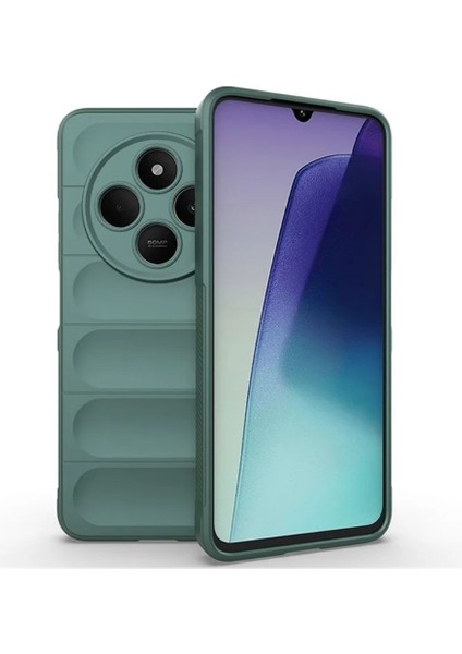 Redmi A4 Uyumlu Silikon Kılıf - Kamera Korumalı Esnek Yeni Nesil Airbag Kapak - Yeşil