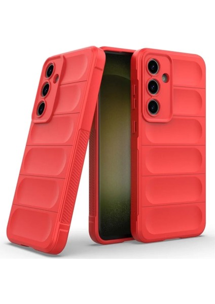 Samsung Galaxy S24 Fe Uyumlu Silikon Kılıf - Kamera Korumalı Esnek Yeni Nesil Airbag Kapak - Kırmızı