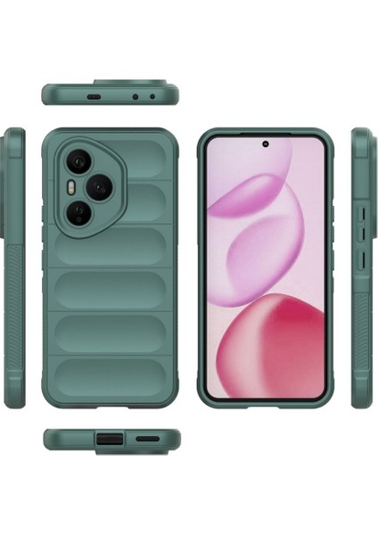 Honor 400 Pro Uyumlu Silikon Kılıf - Kamera Korumalı Esnek Yeni Nesil Airbag Kapak - Yeşil fiyatları