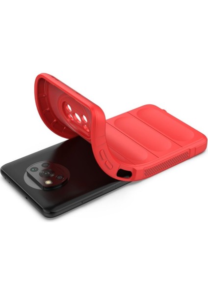 Poco X3 Nfc Uyumlu Silikon Kılıf - Kamera Korumalı Esnek Yeni Nesil Airbag Kapak - Kırmızı modelleri