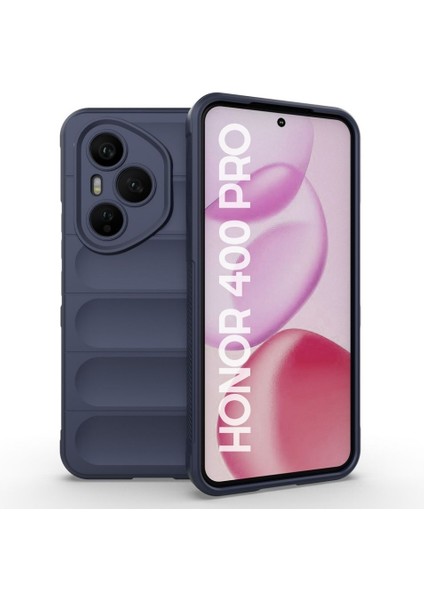 Honor 400 Pro Uyumlu Silikon Kılıf - Kamera Korumalı Esnek Yeni Nesil Airbag Kapak - Lacivert