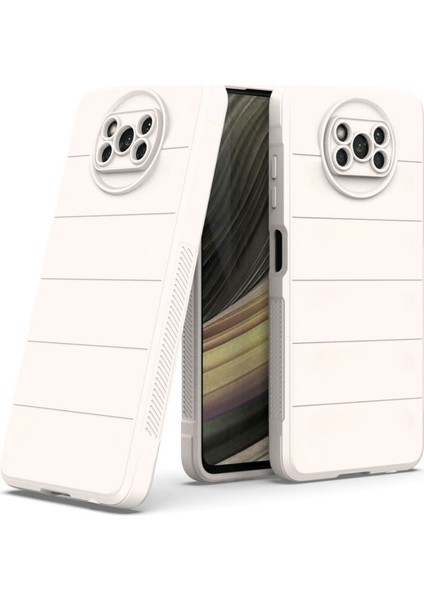 Poco X3 Nfc Uyumlu Silikon Kılıf - Kamera Korumalı Esnek Yeni Nesil Airbag Kapak - Krem