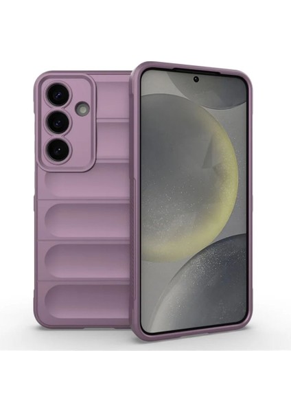 Samsung Galaxy S24 5g Uyumlu Silikon Kılıf - Kamera Korumalı Esnek Yeni Nesil Airbag Kapak - Mor