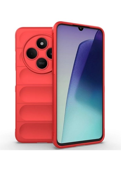 Poco C75 Uyumlu Silikon Kılıf - Kamera Korumalı Esnek Yeni Nesil Airbag Kapak - Kırmızı