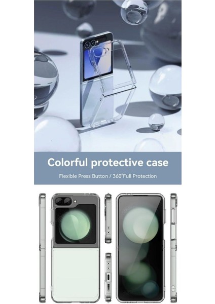 Samsung Galaxy Z Flip 4 Uyumlu Şeffaf Silikon Kılıf - Esnek Darbe Emici 2 Parça Kapak fırsatları
