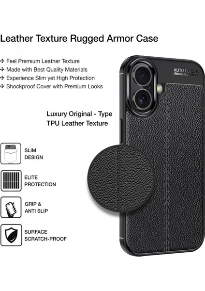 Apple iPhone 17 Uyumlu Silikon Kılıf Deri Desenli Darbe Emici Autofocus Tam Koruma Kapak fiyatları