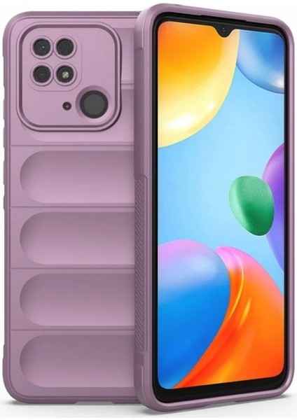 Redmi 10C Uyumlu Silikon Kılıf - Kamera Korumalı Esnek Yeni Nesil Airbag Kapak - Mor