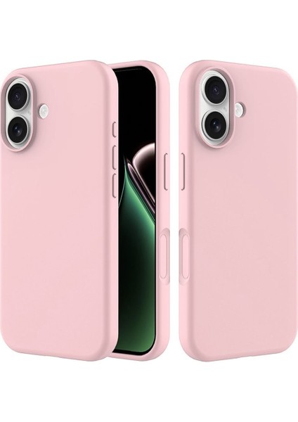 Apple iPhone 17 Uyumlu Silikon Kılıf - Kamera Korumalı Esnek Pastel Renk Kapak - Pudra Pembe